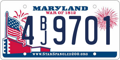 MD license plate 4BJ9701