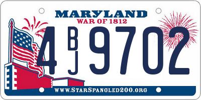 MD license plate 4BJ9702