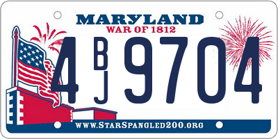 MD license plate 4BJ9704