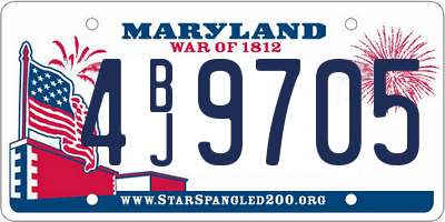 MD license plate 4BJ9705