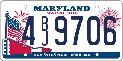 MD license plate 4BJ9706