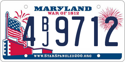 MD license plate 4BJ9712