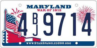 MD license plate 4BJ9714