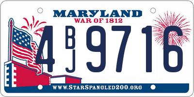 MD license plate 4BJ9716