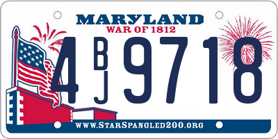 MD license plate 4BJ9718