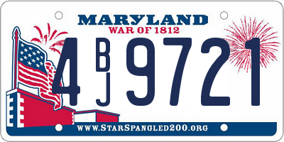MD license plate 4BJ9721