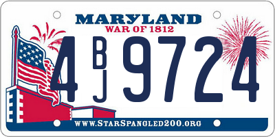 MD license plate 4BJ9724