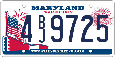 MD license plate 4BJ9725