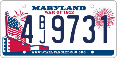 MD license plate 4BJ9731