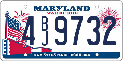 MD license plate 4BJ9732