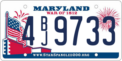 MD license plate 4BJ9733