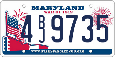 MD license plate 4BJ9735