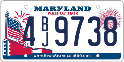 MD license plate 4BJ9738