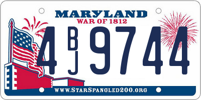 MD license plate 4BJ9744