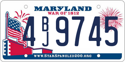 MD license plate 4BJ9745