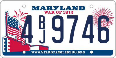 MD license plate 4BJ9746