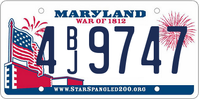 MD license plate 4BJ9747