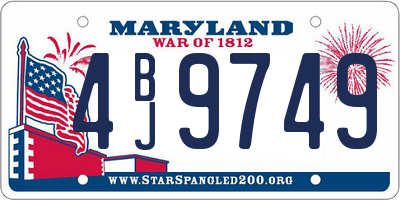 MD license plate 4BJ9749