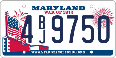 MD license plate 4BJ9750