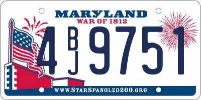 MD license plate 4BJ9751