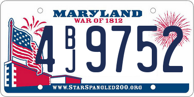 MD license plate 4BJ9752