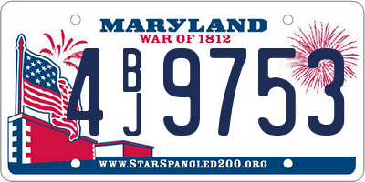 MD license plate 4BJ9753