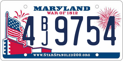 MD license plate 4BJ9754