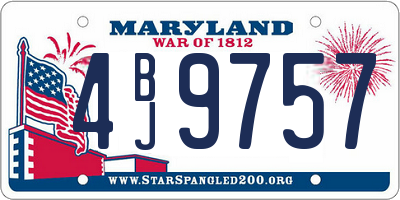 MD license plate 4BJ9757