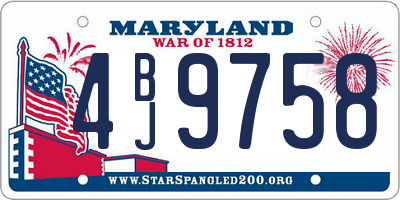 MD license plate 4BJ9758