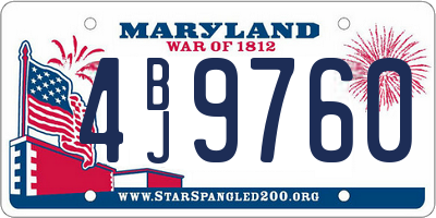 MD license plate 4BJ9760