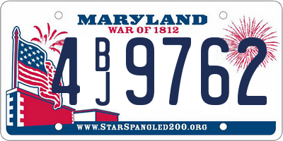 MD license plate 4BJ9762