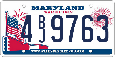 MD license plate 4BJ9763