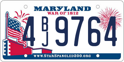 MD license plate 4BJ9764