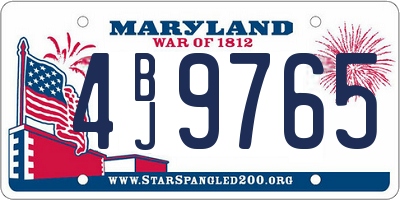 MD license plate 4BJ9765