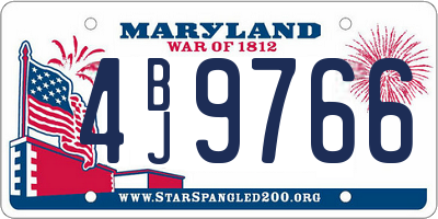 MD license plate 4BJ9766
