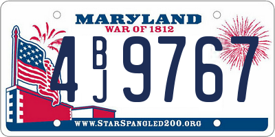 MD license plate 4BJ9767