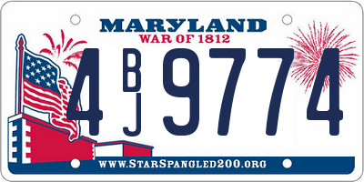 MD license plate 4BJ9774