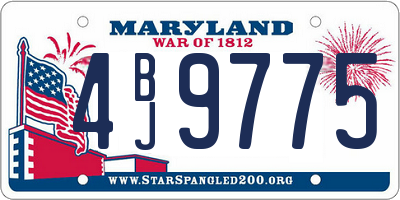 MD license plate 4BJ9775