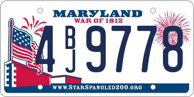 MD license plate 4BJ9778