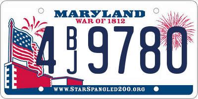 MD license plate 4BJ9780