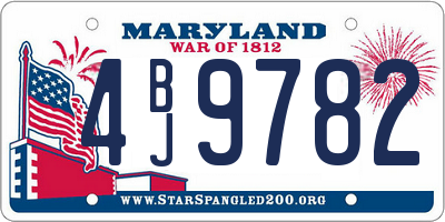 MD license plate 4BJ9782