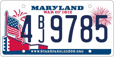 MD license plate 4BJ9785