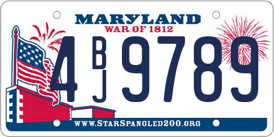 MD license plate 4BJ9789