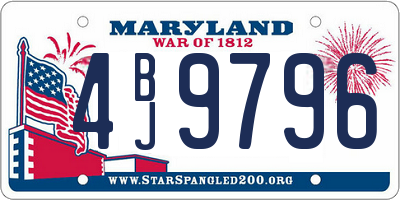 MD license plate 4BJ9796
