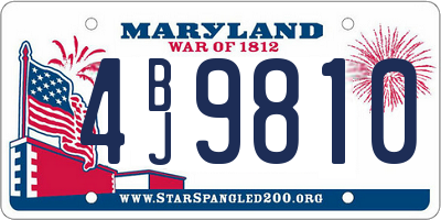 MD license plate 4BJ9810