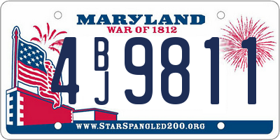 MD license plate 4BJ9811