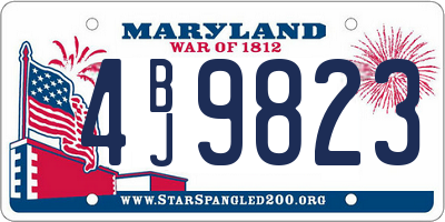 MD license plate 4BJ9823