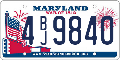 MD license plate 4BJ9840