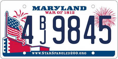 MD license plate 4BJ9845