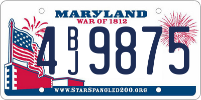 MD license plate 4BJ9875